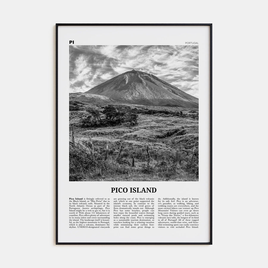 Pico Island Poster None / 8x12 in Nbourhood Travel B&W Poster