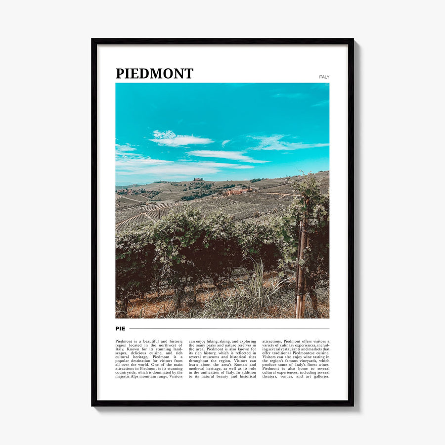 Piedmont Travel Poster, framed poster mockup