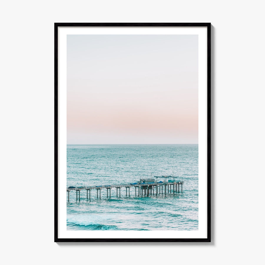 Pier Photo No 5 Poster, framed poster mockup, white border
