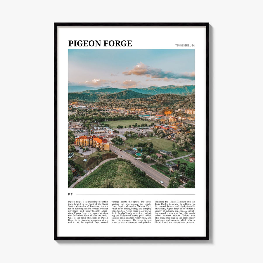 Pigeon Forge Travel Poster, framed poster mockup