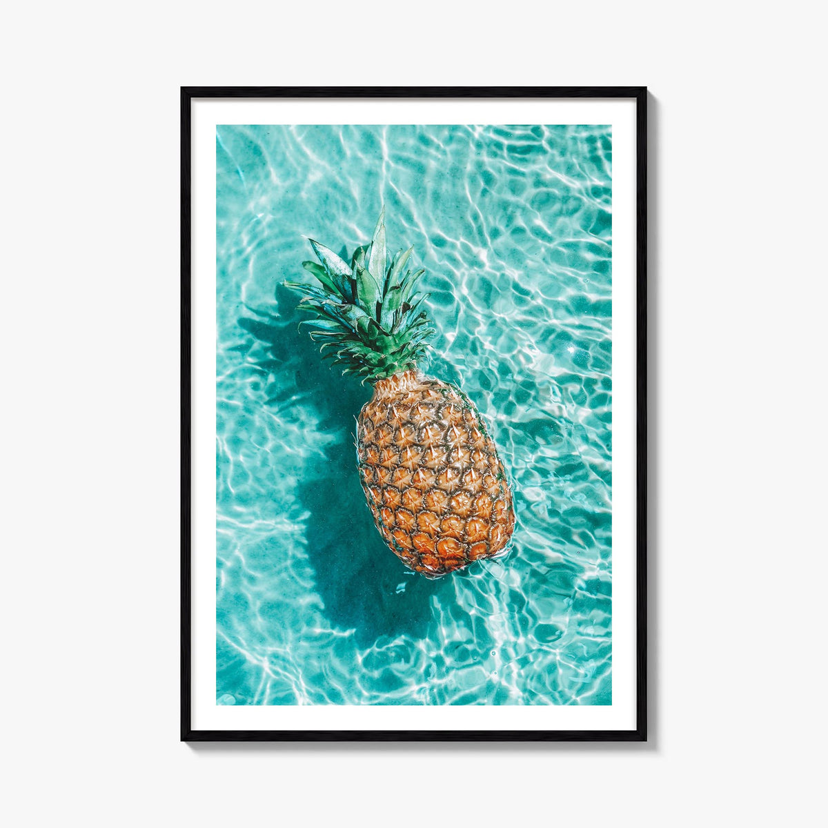 Pineapple no. 1 colorful photo poster – vertical wall art, unframed print shown in interior mockup