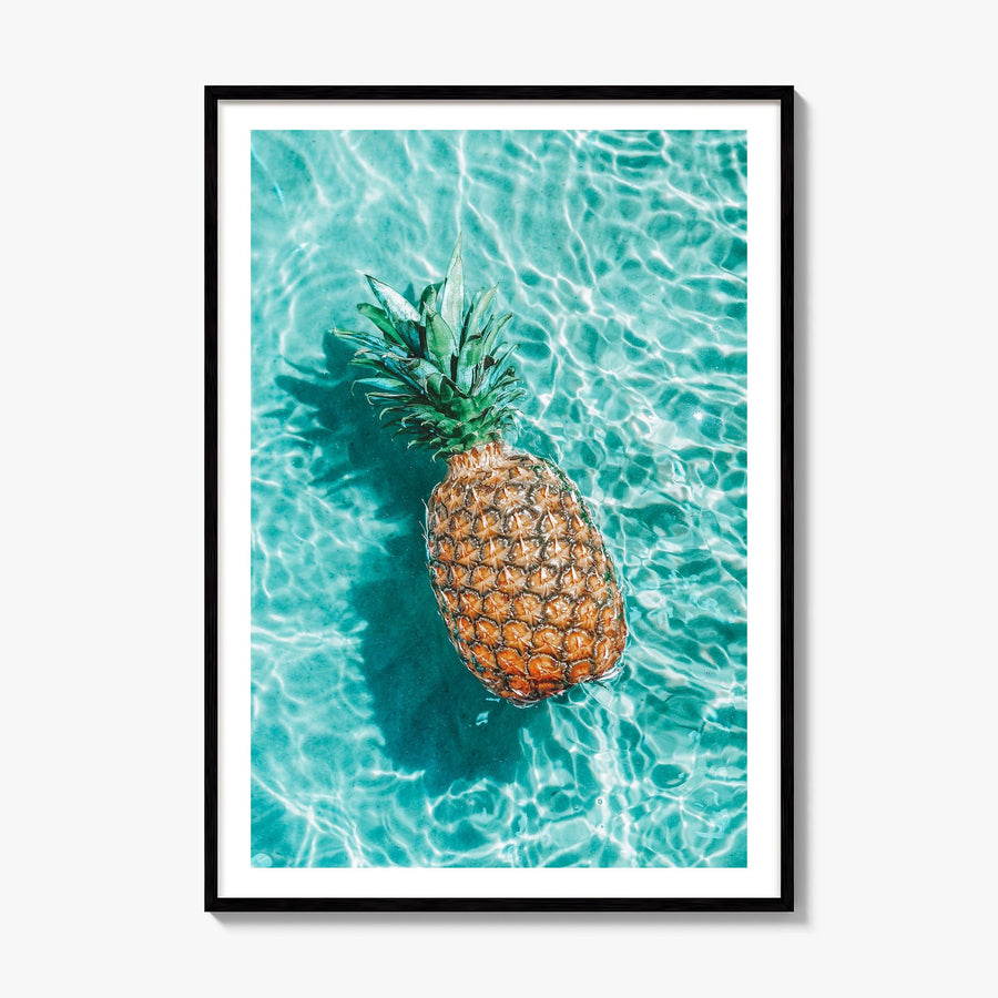 Pineapple Photo No 1 Poster, framed poster mockup, white border