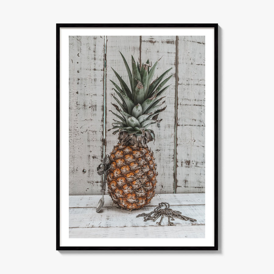 Pineapple Photo No 2 Poster, framed poster mockup, white border