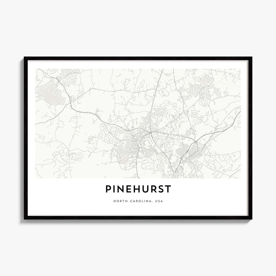 Pinehurst Map Poster, framed poster mockup
