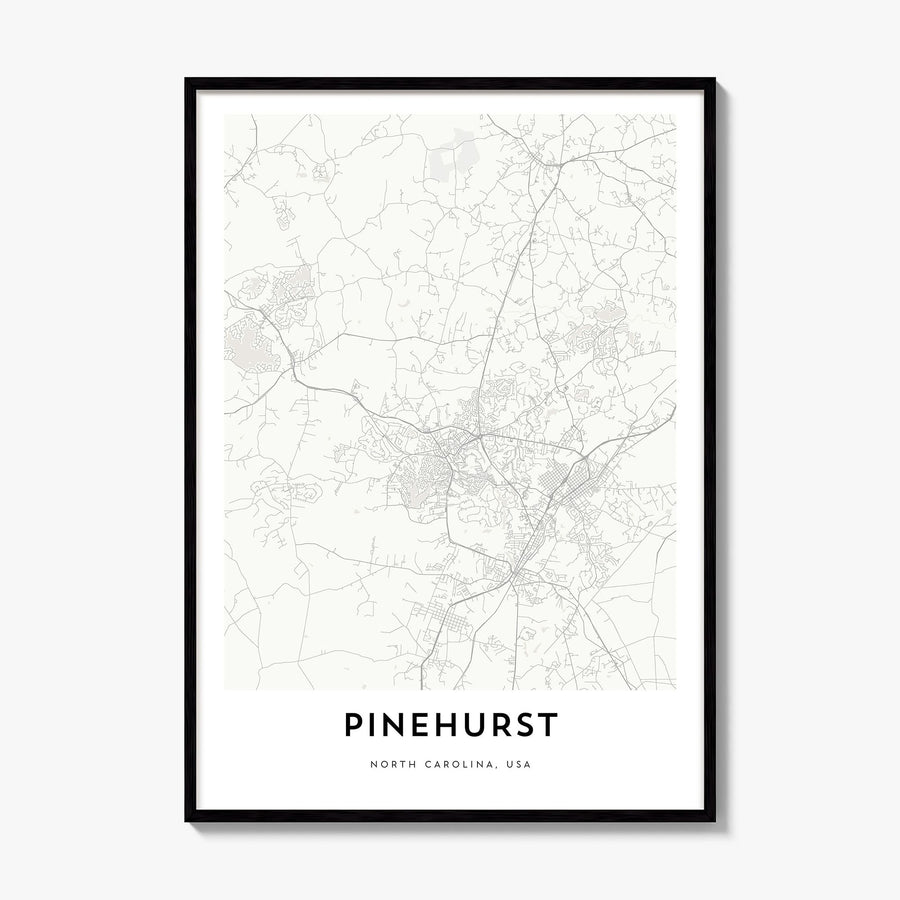 Pinehurst Map Poster, framed poster mockup