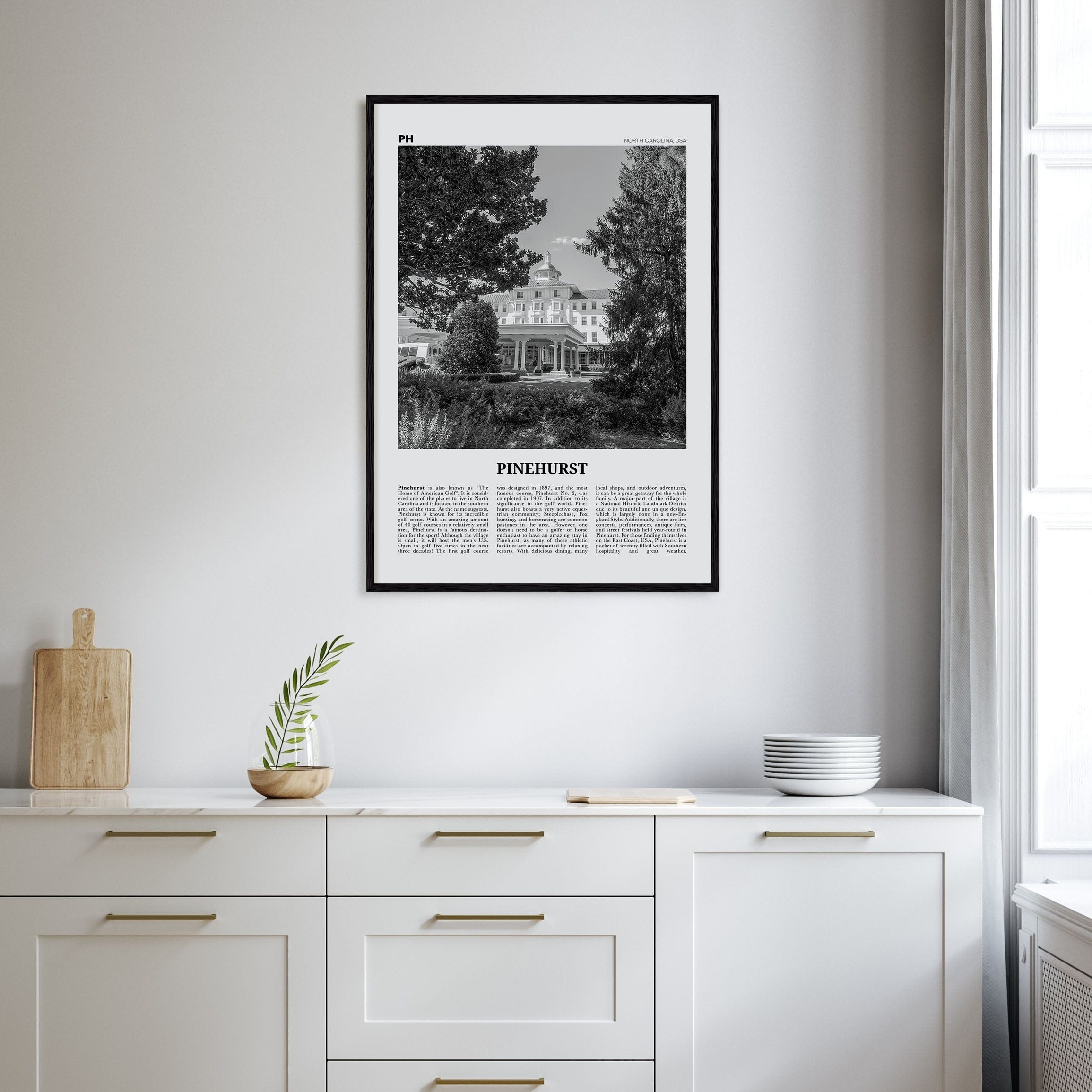 Pinehurst Poster Nbourhood Travel B&W Poster