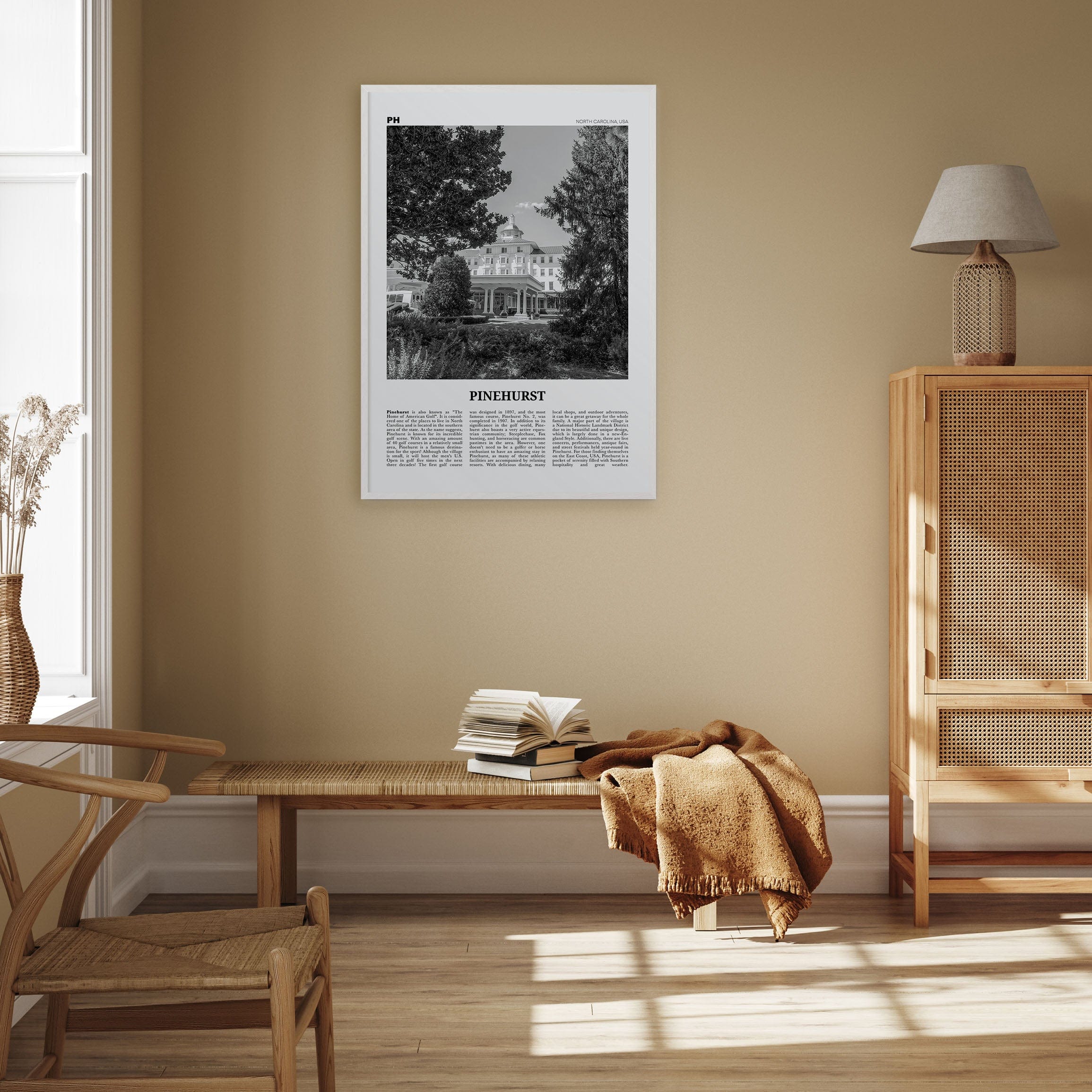 Pinehurst Poster Nbourhood Travel B&W Poster