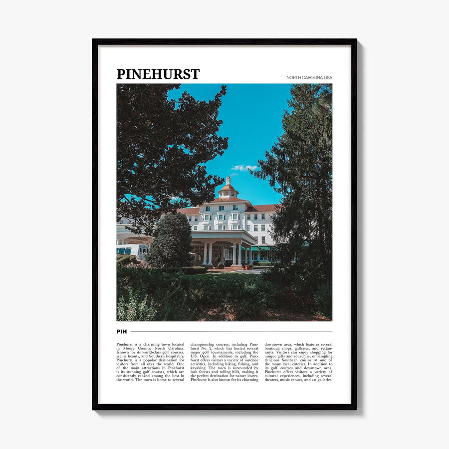 Pinehurst Travel Poster, framed poster mockup
