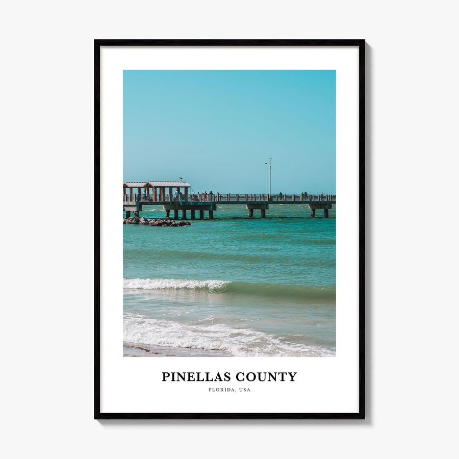 Pinellas County Classic Poster, framed poster mockup