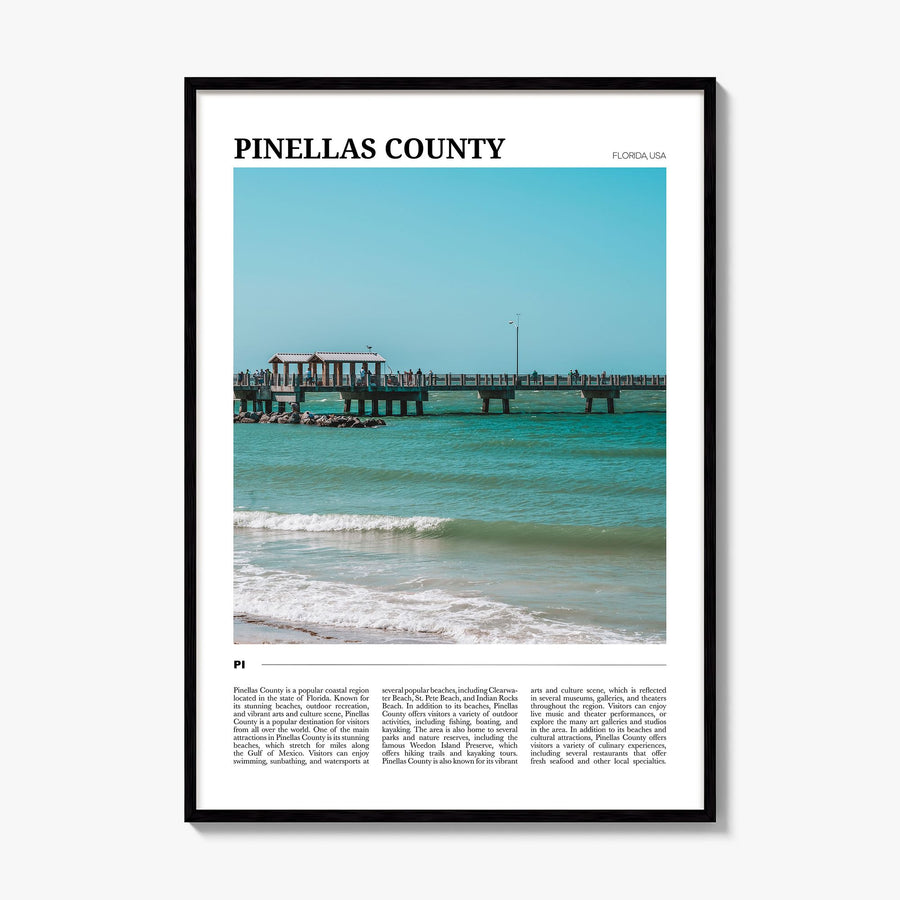Pinellas County Travel Poster, framed poster mockup