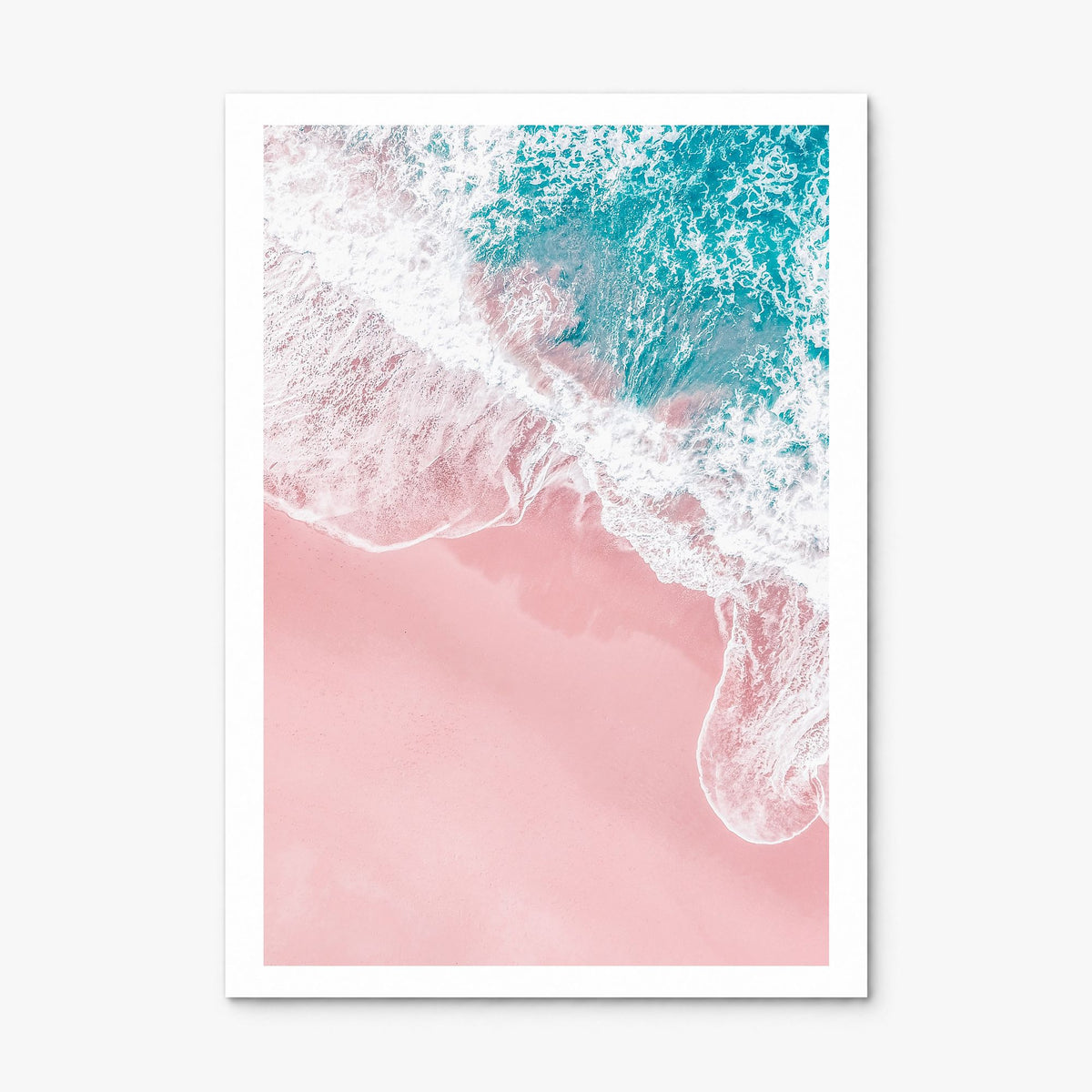 Pink Sandy Beach Photo No 2 Poster, print only (unframed), white border