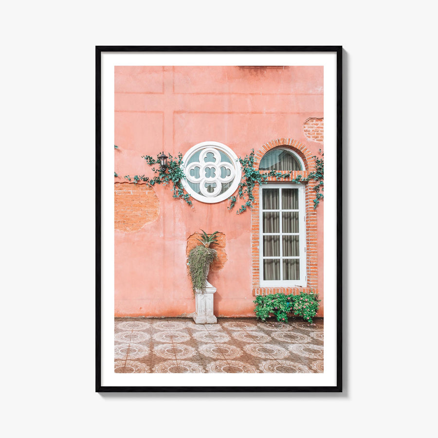 Pink Wall colorful photo poster – vertical wall art, unframed print shown in interior mockup