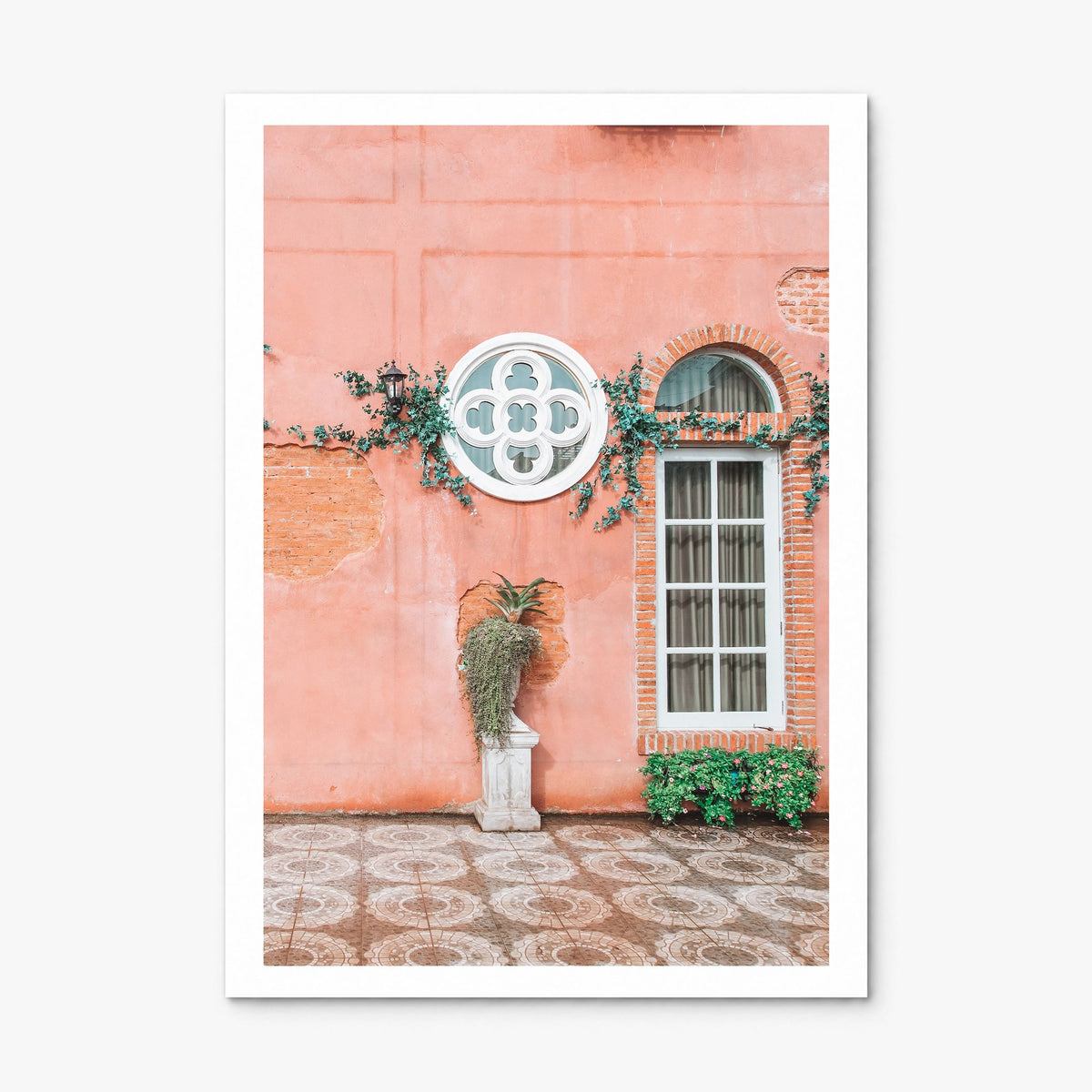 Pink Wall Photo Poster, print only (unframed), white border