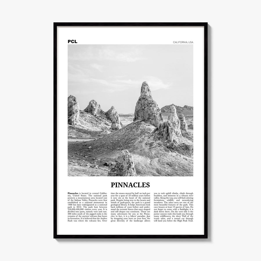 Pinnacles National Park Newspaper Poster, framed poster mockup