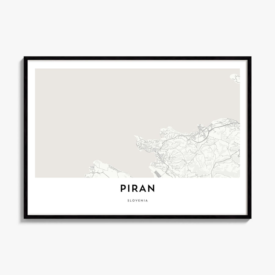 Piran Map Poster, framed poster mockup