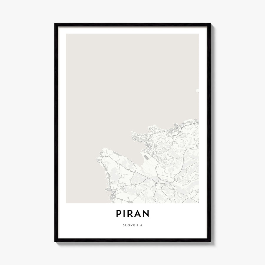 Piran Map Poster, framed poster mockup