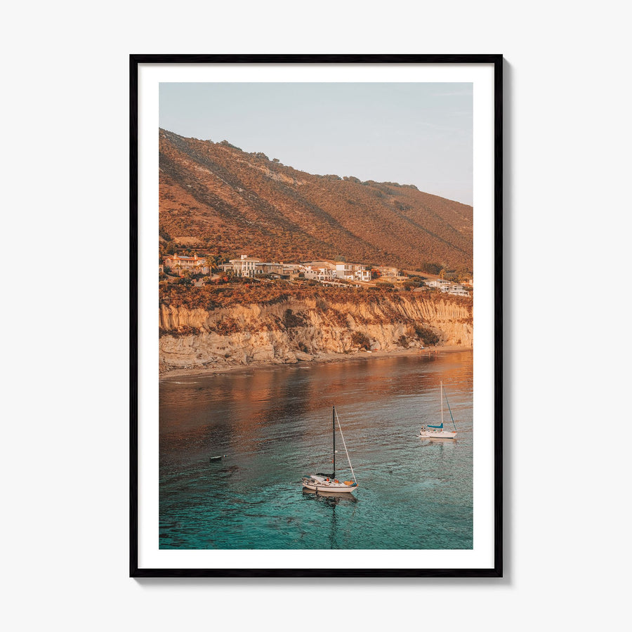 Pirates Cove Beach Photo Poster, framed poster mockup, white border