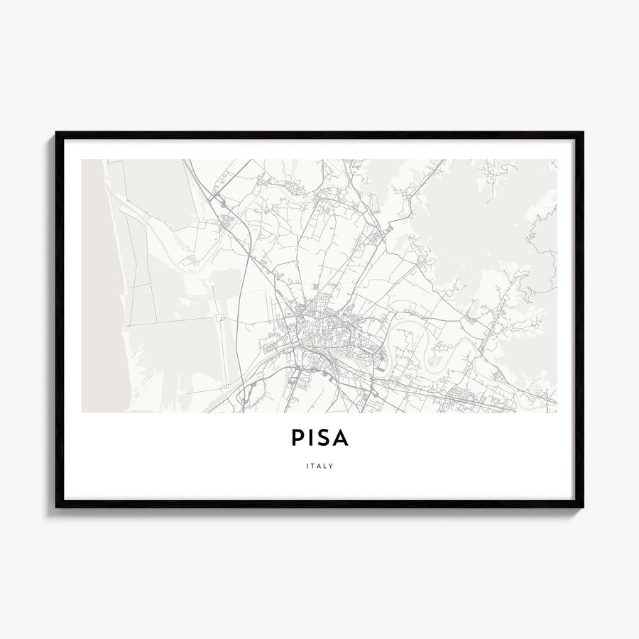 Pisa Map Poster, framed poster mockup