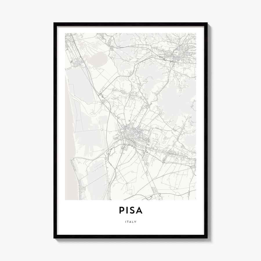 Pisa Map Poster, framed poster mockup