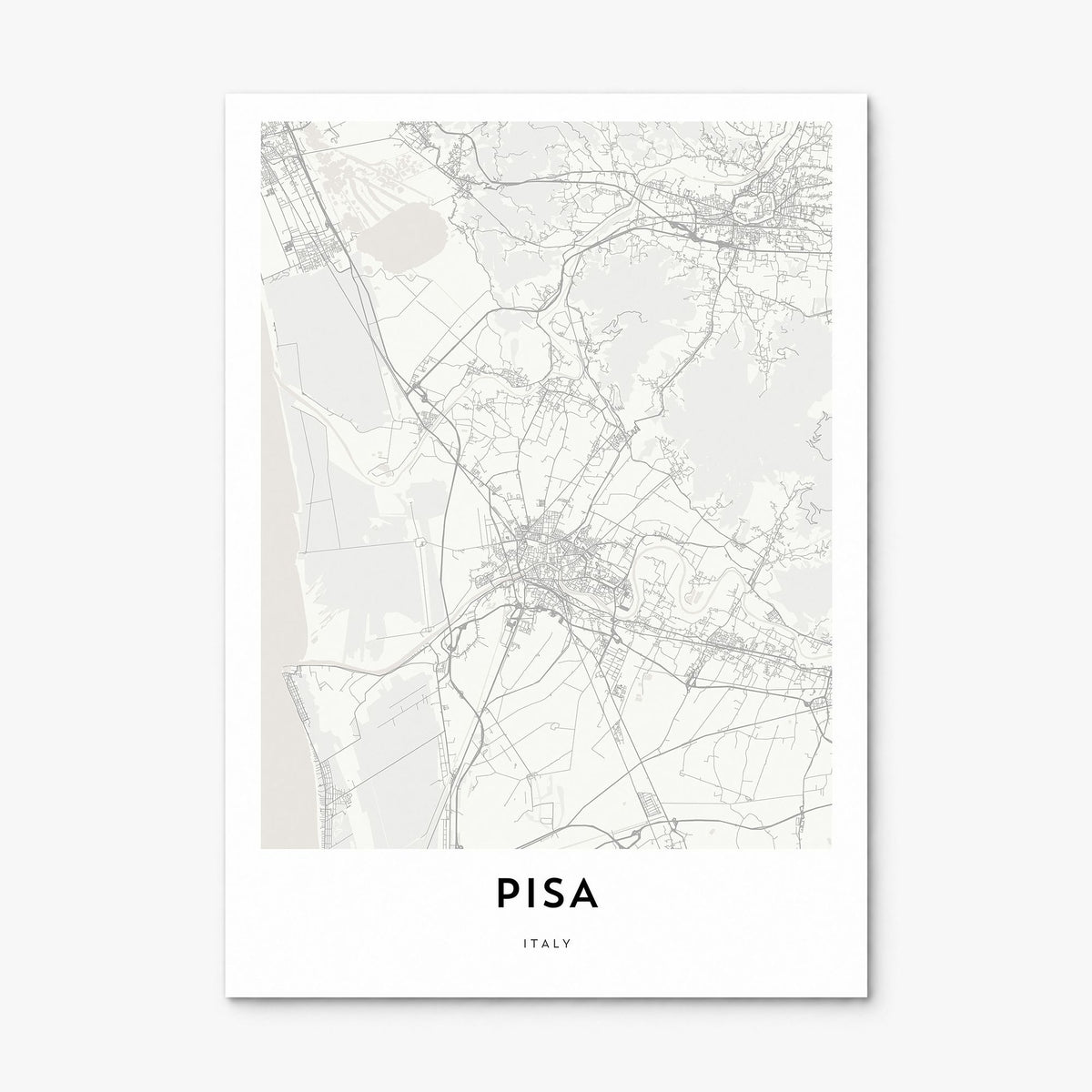Pisa Map Poster, print only (unframed)