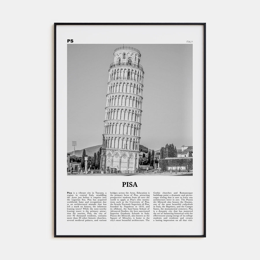 Pisa Poster None / 8x12 in Nbourhood Travel B&W Poster