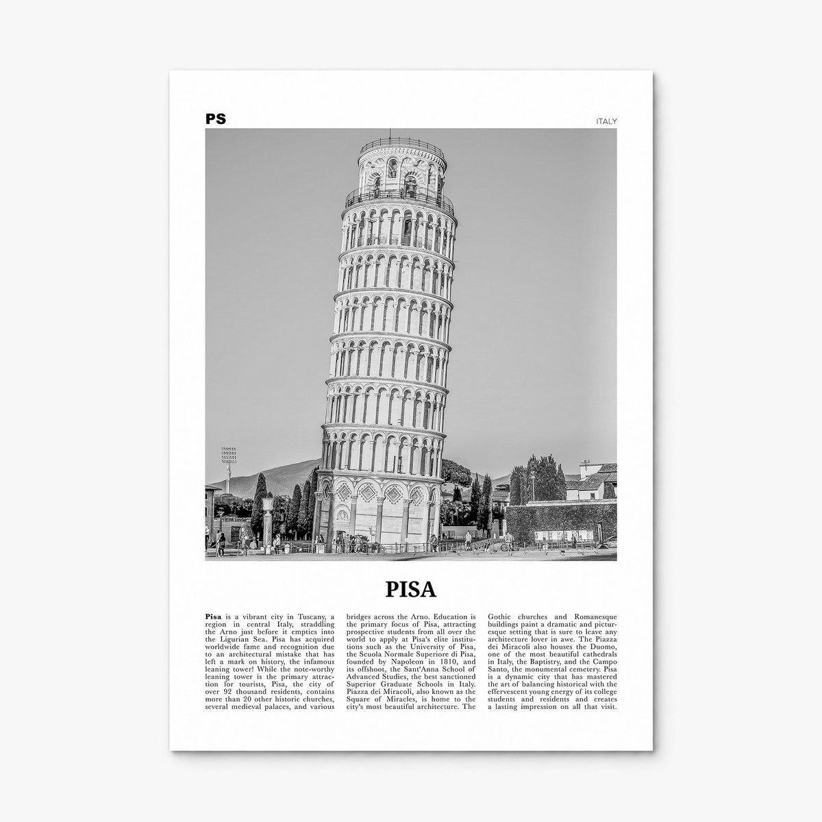 Pisa Newspaper Poster, print only (unframed)