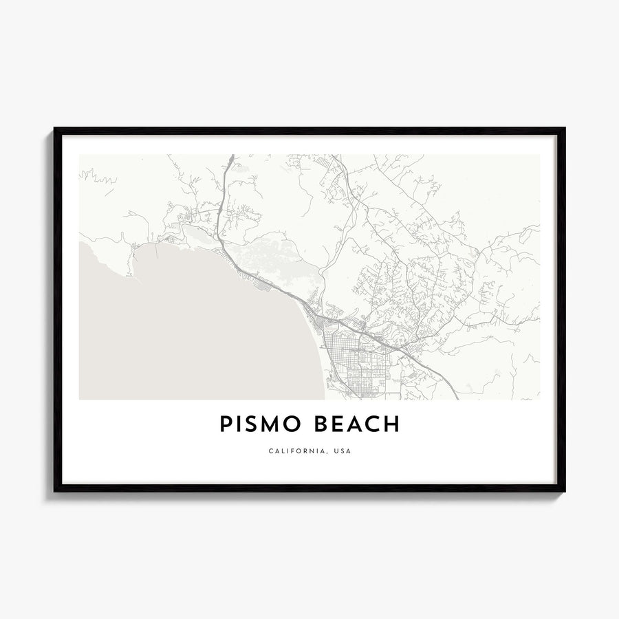 Pismo Beach Map Poster, framed poster mockup