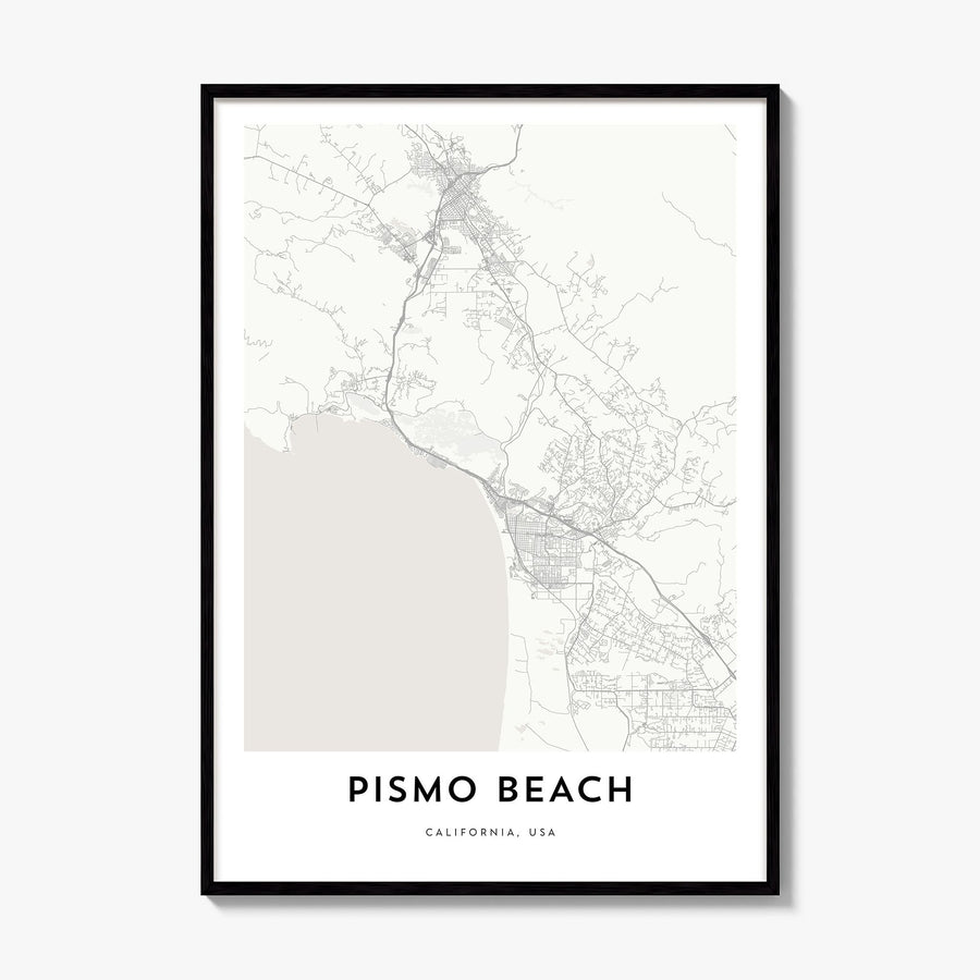 Pismo Beach Map Poster, framed poster mockup