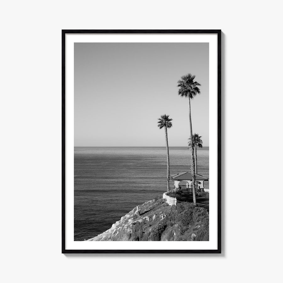 Pismo Beach no. 2 black & white photo poster of California, USA – vertical wall art, unframed print shown in interior mockup