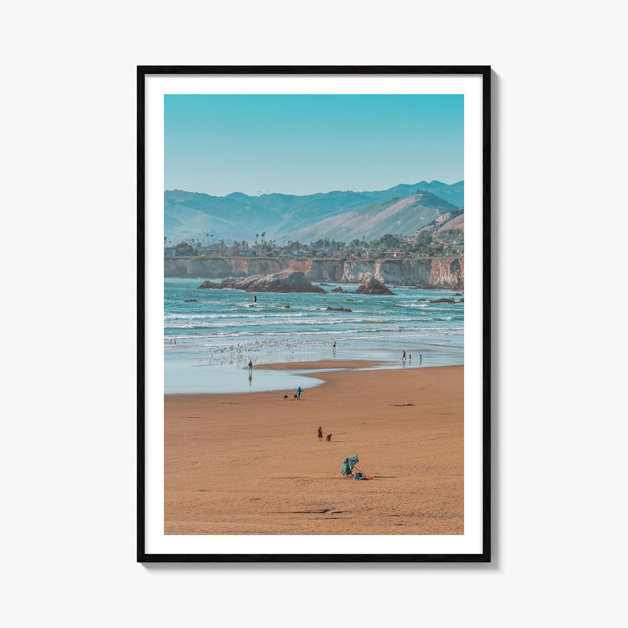 Pismo Beach no. 2 colorful photo poster of California, USA – vertical wall art, unframed print shown in interior mockup