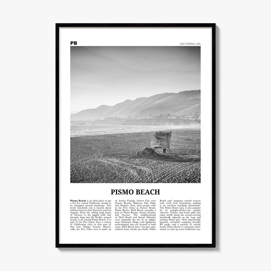 Pismo Beach Newspaper Poster, framed poster mockup