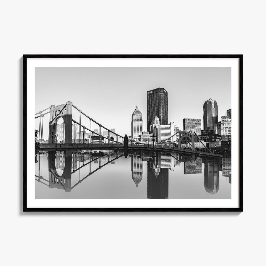 Pittsburgh Photo Poster, framed poster mockup, white border