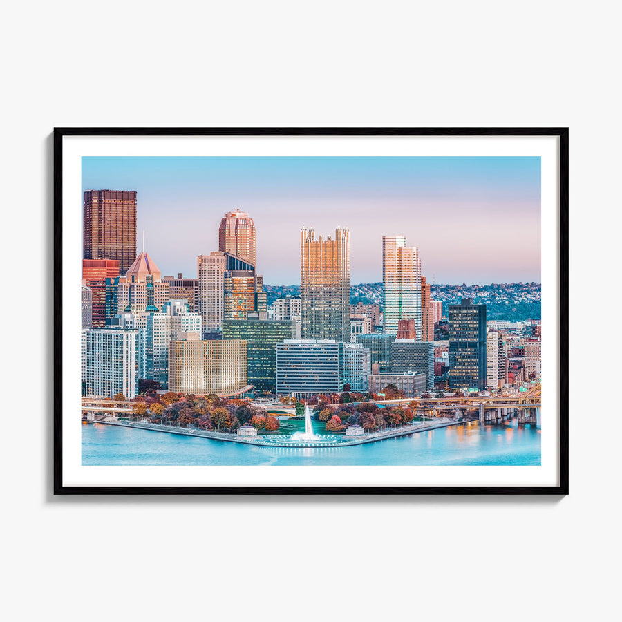 Pittsburgh Photo Poster, framed poster mockup, white border
