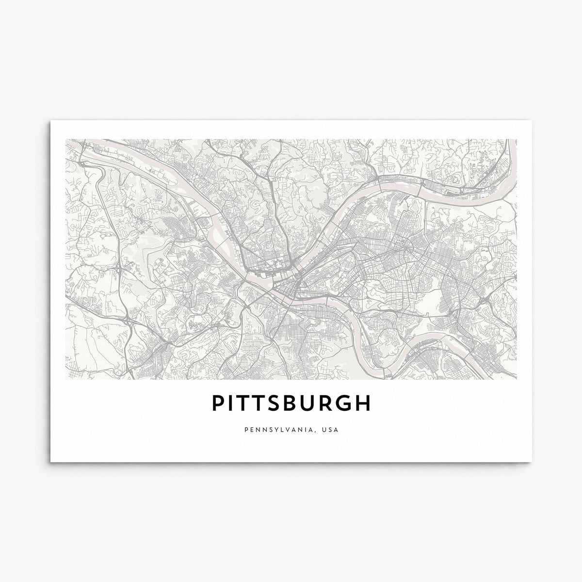 Pittsburgh Map Poster, print only (unframed)