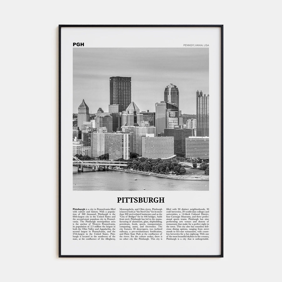 Pittsburgh No 2 Poster None / 8x12 in Nbourhood Travel B&W Poster