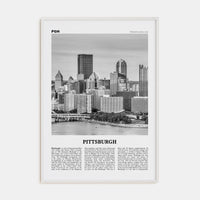 Pittsburgh No 2 Poster White Wood / 8x12 in Nbourhood Travel B&W Poster