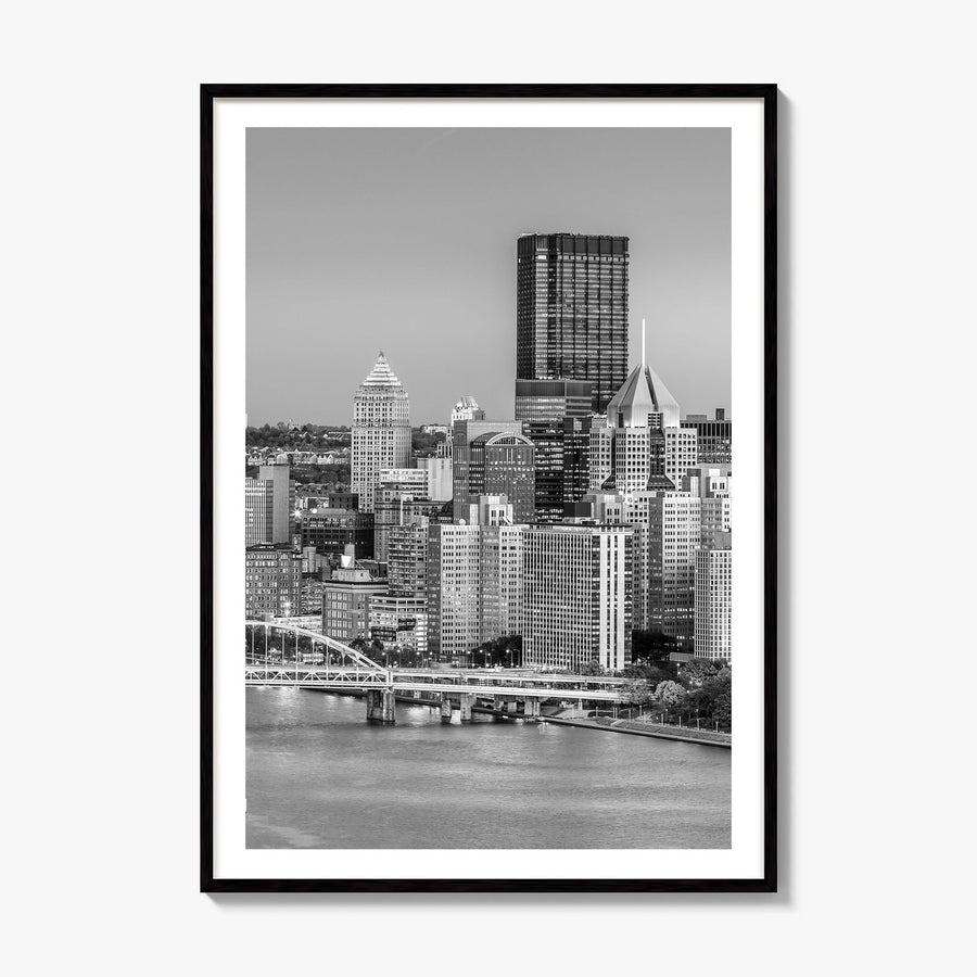 Pittsburgh Photo No 1 Poster, framed poster mockup, white border