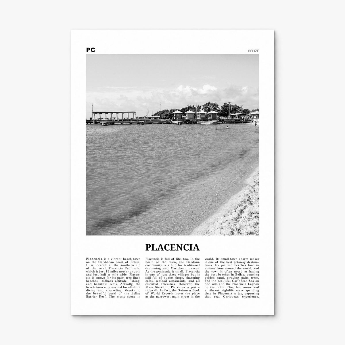 Placencia Newspaper Poster, print only (unframed)