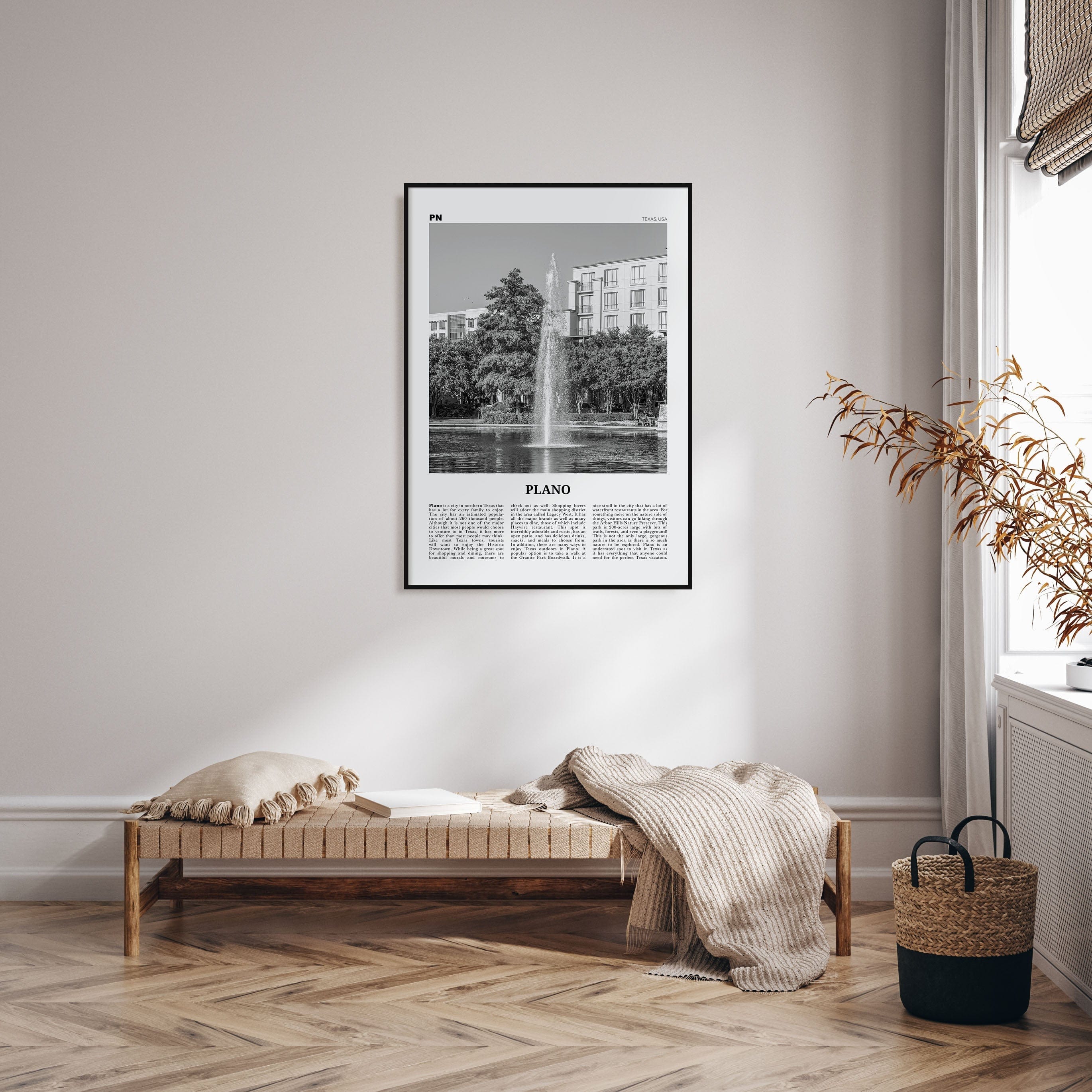 Plano Poster Nbourhood Travel B&W Poster