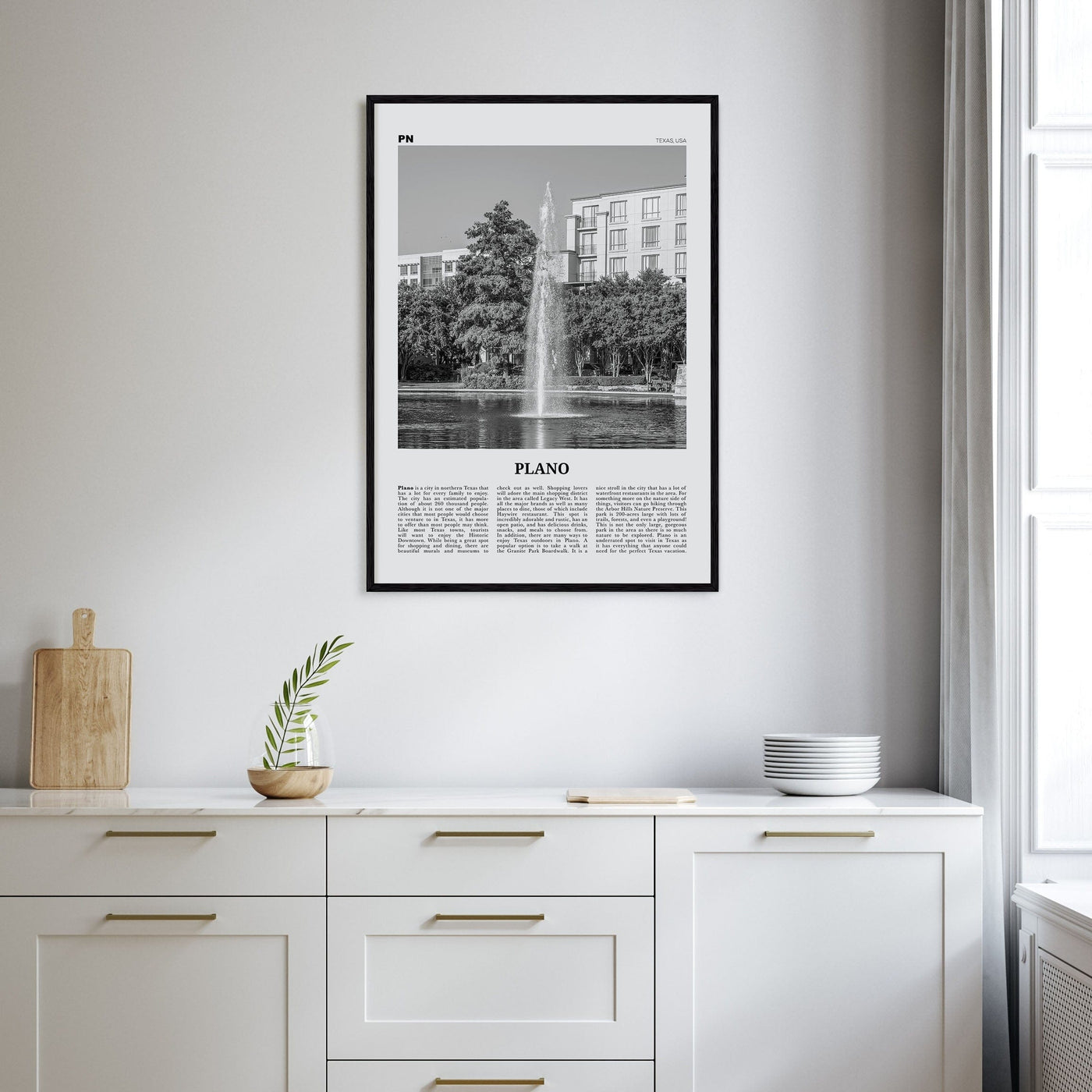 Plano Poster Nbourhood Travel B&W Poster