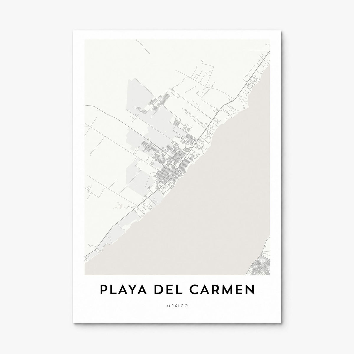 Playa del Carmen Map Poster, print only (unframed)