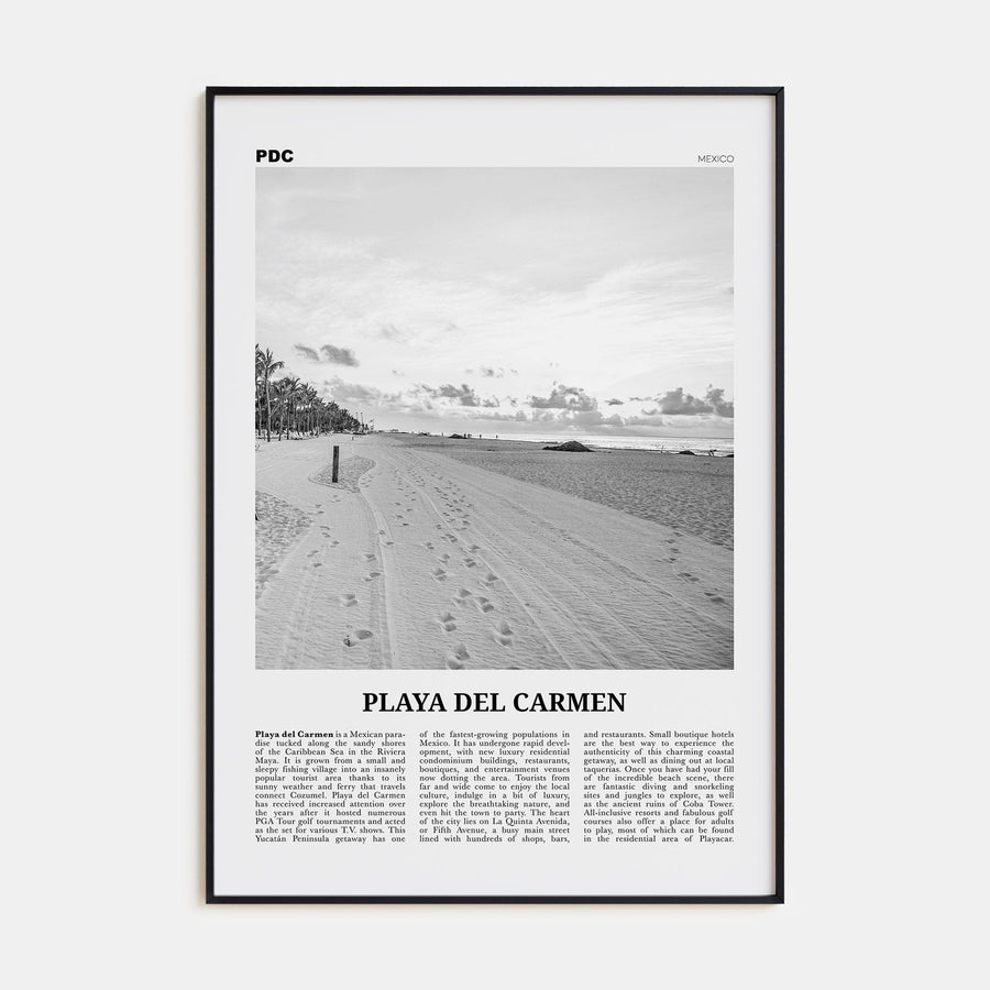 Playa del Carmen Poster None / 8x12 in Nbourhood Travel B&W Poster