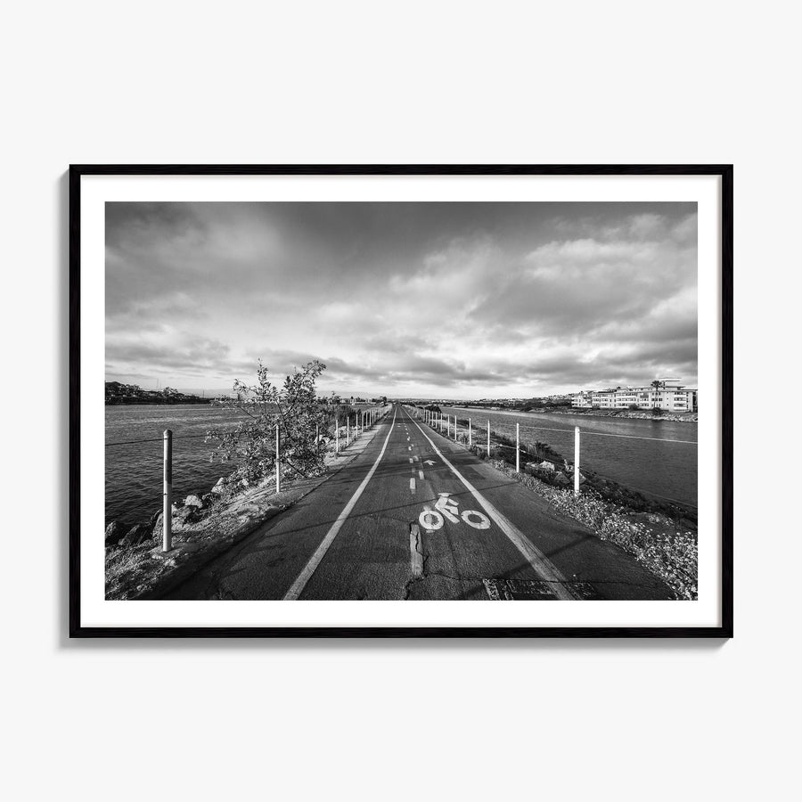 Playa del Rey Photo Poster, framed poster mockup, white border