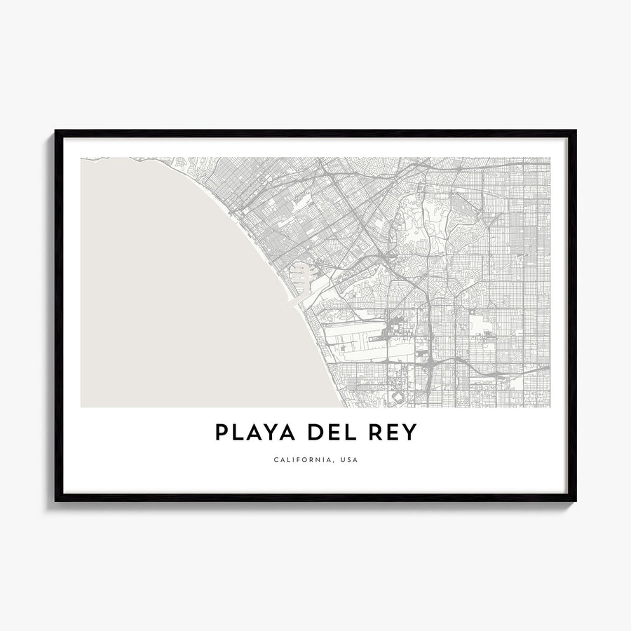 Playa del Rey Map Poster, framed poster mockup