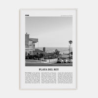 Playa Del Rey Poster White Wood / 8x12 in Nbourhood Travel B&W Poster