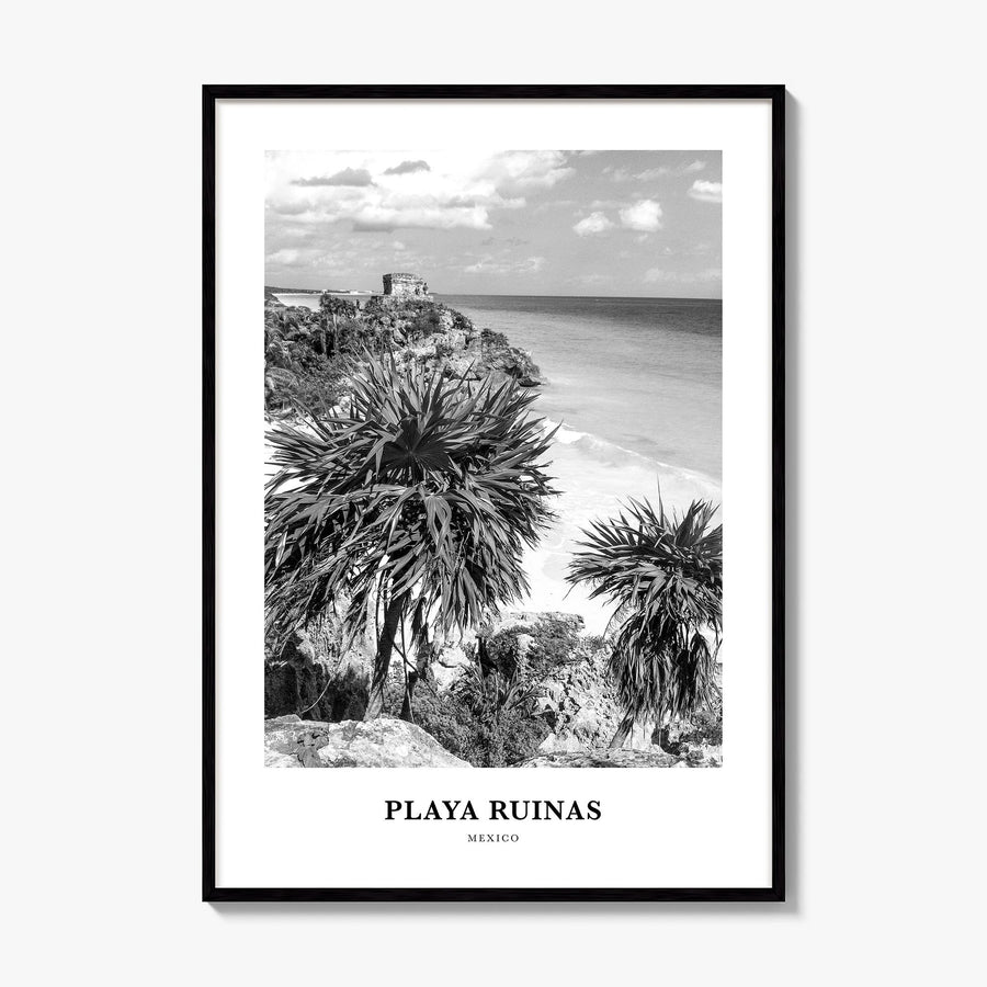 Playa Ruinas Classic Poster, framed poster mockup