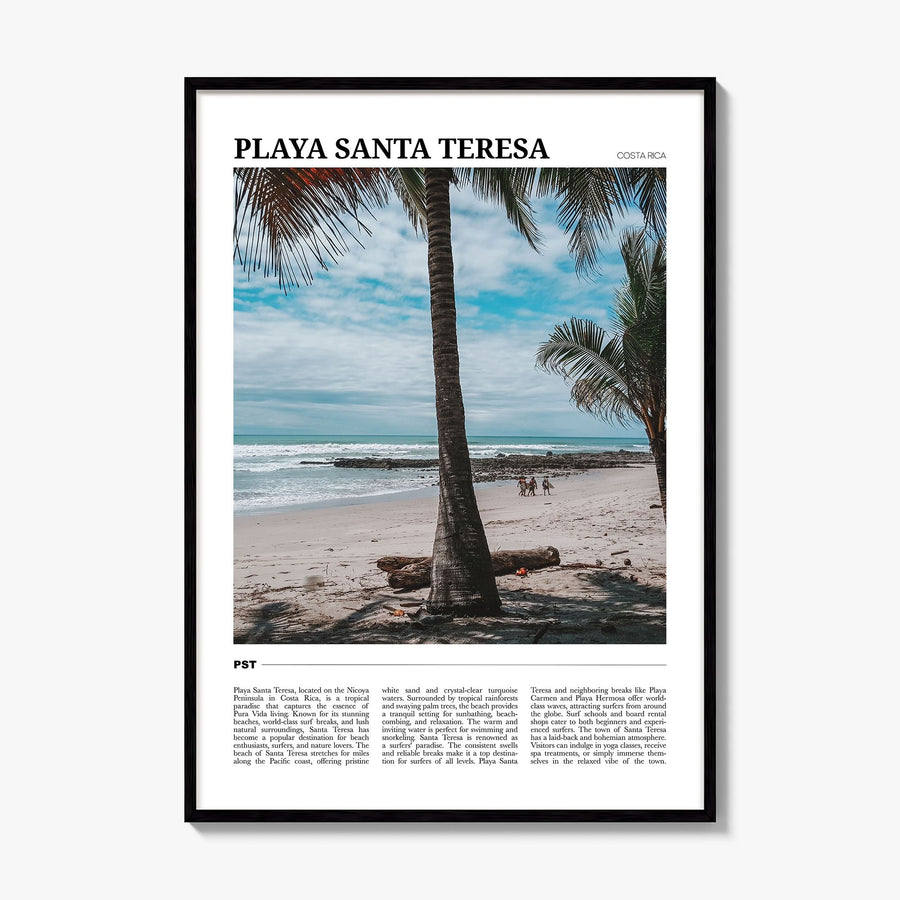 Playa Santa Teresa Travel Poster, framed poster mockup