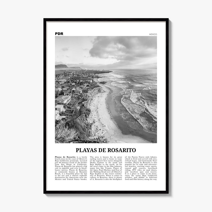 Playas de Rosarito Newspaper Poster, framed poster mockup
