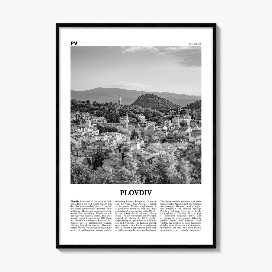 Plovdiv Newspaper Poster, framed poster mockup