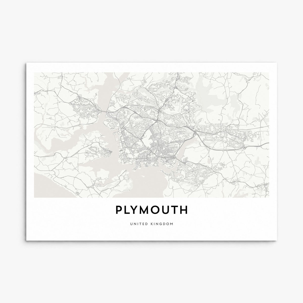 Plymouth Map Poster, print only (unframed)